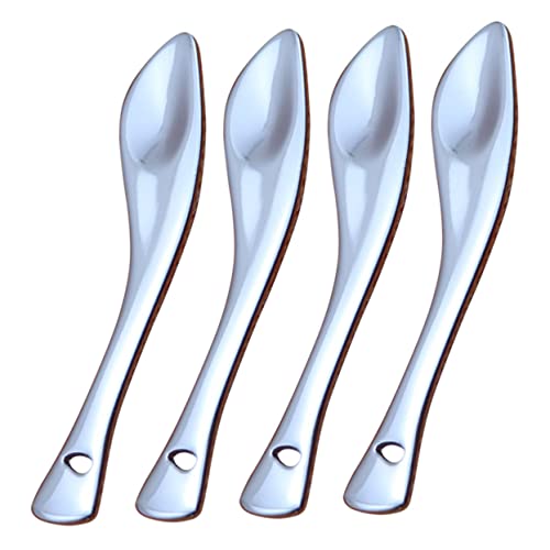 PENIKOKO 4 Stück Teiliges Kosmetikspatel aus Metall Kleine Leichte Creme löffel für Gesichtspflege und Augencreme Hygienische Beauty scoop Tools für DIY Make up und Hautpflege Tragbar und von PENIKOKO
