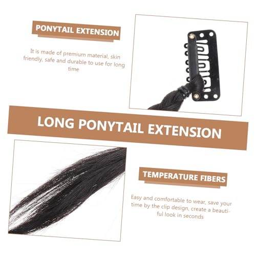 PENIKOKO 4 Stück Teiliges Langes Geflochtenes Pferdeschwanz Haarteil für Damen Synthetische Hitzebeständige Haarverlängerung mit Clip Weich und Natürlich für Festivals Cosplay und Partys von PENIKOKO