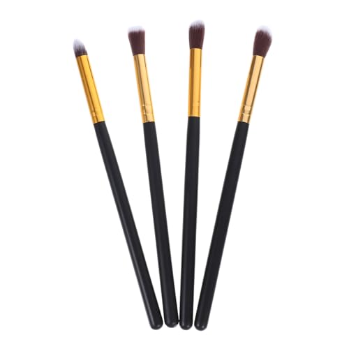 PENIKOKO 4 Stück Teiliges Lidschatten Pinselset Augen Make Up Pinsel Weich Borsten Schwarz Gold Tragbar für Präzises Verblenden und Augen Lippen Make Up von PENIKOKO
