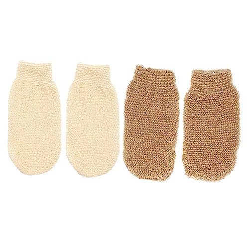 PENIKOKO 4 Stück Teiliges Peeling Handschuh für Dusche Elastische Hautfreundliche Badehandschuhe zur Sanften Entfernung Abgestorbener Hautzellen für Damen und Herren Langlebig und Leicht von PENIKOKO