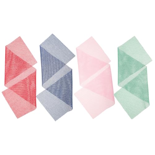 PENIKOKO 4 Stück Teiliges Peeling duschnetz Afrikanischer Netzrückenschrubber Sanftes Körperpeeling Langlebig und Hautschonend Geeignet für Damen und Herren zur Effektiven Hautreinigung von PENIKOKO