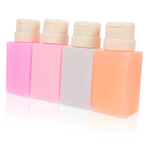 PENIKOKO 4 Stück Teiliges Pumpspender Flaschen aus Sicherem Nachfüllbare Nagellackentferner Dosierflaschen für Kosmetik Tragbar Leicht zu Reinigen für Nagelkunst und Make Up Entferner von PENIKOKO