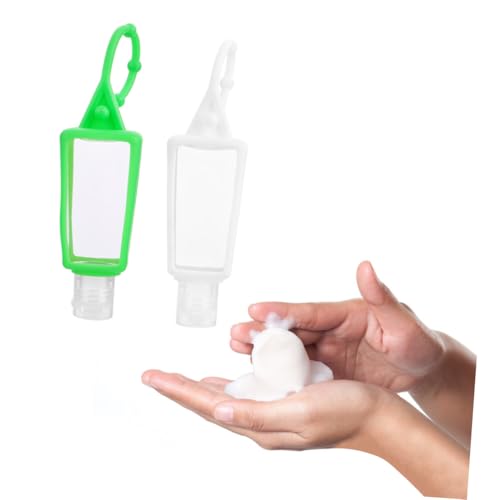 PENIKOKO 4 Stück Teiliges Quetschflaschen mit Silikonschutz Auslaufsichere Kunststoffflaschen für Lotion Shampoo Conditioner Handcreme Praktische Toilettenartikel Behälter Zufällige Farbe von PENIKOKO