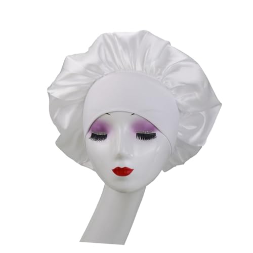 PENIKOKO 4 Stück Teiliges Satin Schlafhauben Elastisch Weiche Haarkappe für Frauen Mädchen Nacht Beauty Bonnet in Royalblau von PENIKOKO