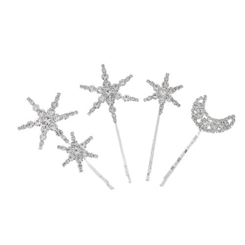 PENIKOKO 4 Stück Teiliges Silberne Strass Haarspangen Elegante Haarklammern für Brautfrisuren Hochzeiten Partys und Besondere Anlässe Modische Haarschmuck für Damen und Mädchen von PENIKOKO