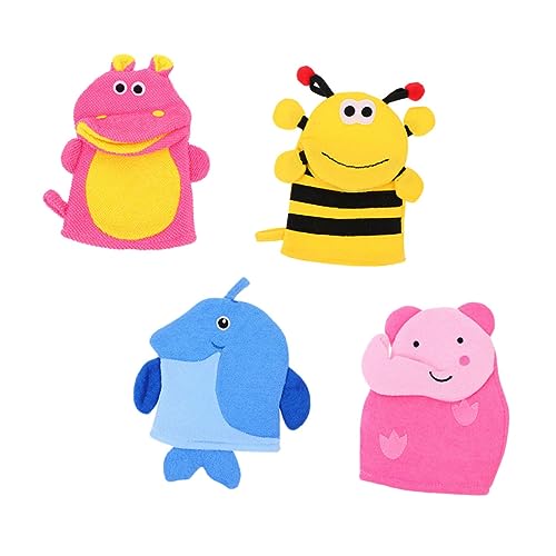 PENIKOKO 4stücke Bunte Junge Mädchen Waschgymnastikhandschuhe in Tierform Exfolierende Duschhandschuhe Für Sanfte Reinigung Der Babyhaut Für Baden Von Kleinkindern von PENIKOKO