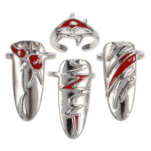PENIKOKO 4stücke Teiliger Abnehmbarer Vintage-stil Nagel-schmuck Für Halloween-party Nail-art-accessoires Für Damen von PENIKOKO