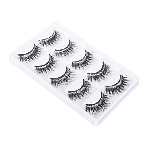 PENIKOKO 5 Paare Künstliche Wimpern mit Glitzereffekt Lange Dichte Natürliche Optik Wiederverwendbar Weich und Bequem Geeignet für Make Up und Tägliche Anwendung bei Frauen von PENIKOKO
