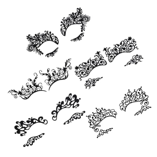 PENIKOKO 5 Paare Spitzen Eyeliner Sticker mit Spitzenmuster Schwarz Selbstklebende Temporäre Augen Tattoos für Cosplay Maskenbälle Partys und Festival Make up Einfach Anzubringen von PENIKOKO