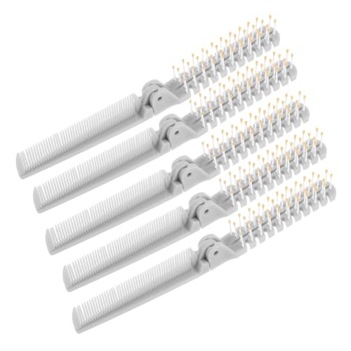 PENIKOKO 5 Stück Teiliges Faltbares Reise-haarkamm- Doppelseitiger Breitzinkiger Klappkamm Leichter Kompakter Styling-kamm für Damen und Herren Tragbares Mini-friseurwerkzeug für Unterwegs von PENIKOKO