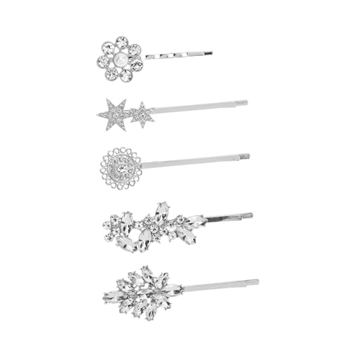 PENIKOKO 5 Stück Teiliges Haarklammer mit Perlen und Funkelnden Kristallen Modische und Stern Designs Stilvolle Haarspangen für Damen und Mädchen für Hochzeit Party und Alltag von PENIKOKO