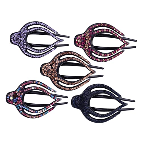 PENIKOKO 5 Stück Teiliges Haarklammern Funkelnden Strasssteinen Modischer Haarschmuck für Mädchen und Frauen Langlebige Dekorative Haarspangen für Alltag und Reisen Zufällige Farbe von PENIKOKO