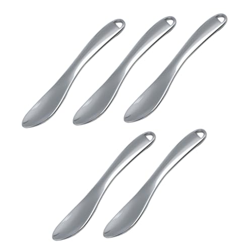 PENIKOKO 5 Stück Teiliges Kosmetikspatel aus Metall für Gesichtspflege Hygienische Creme Augencreme löffel Tragbare Beauty Scoops zur Sauberen Anwendung und Sanften Massage bei Hautpflege von PENIKOKO