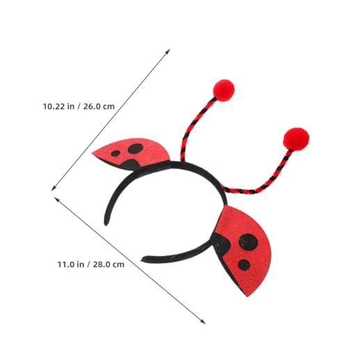 PENIKOKO 5 Stück Teiliges Marienkäfer Haarband für Mädchen mit Plüsch Fühlern Bequemer Sitz Verspieltes Insekten Kostüm Zubehör für Party Festival Karneval Fasching von PENIKOKO