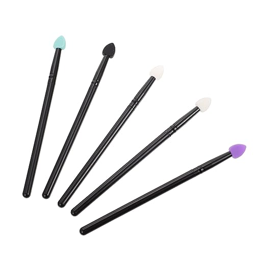 PENIKOKO 5 Stück Teiliges Silikon Eyeshadow Pinselset Wiederverwendbar Leicht zu Reinigen für Glitter und Creme Lidschatten Geeignet für Hauttypen Vielseitiges Augen Make Up Werkzeug von PENIKOKO