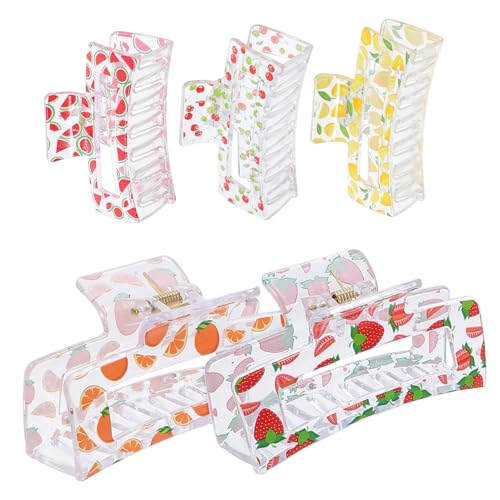 PENIKOKO 5 Stück Teiliges Transparente Haarspangen für Frauen Große Haarklammern mit Starkem Vielseitig für Dickes Langes Haar für Alltag Sport Make Up und Festliche Anlässe von PENIKOKO