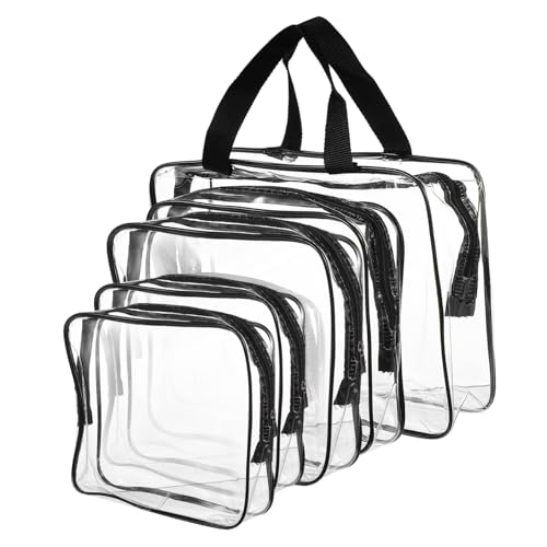 PENIKOKO 5 Stück Teiliges Wasserdichter Transparenter PVC Kosmetiktaschen Makeup Organizer Reise Kulturbeutel Vielseitig für Toilettenartikel Babybedarf Elektronik Leicht und Langlebig von PENIKOKO