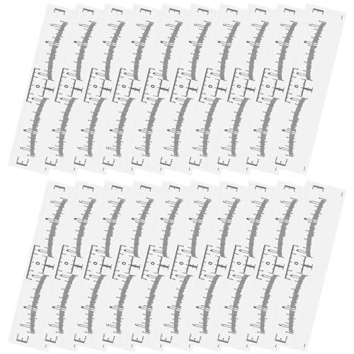 PENIKOKO 50 Stück Einweg Augenbrauen Schablone PVC Aufkleber Präzisions Messlineal für symmetrisches Augenbrauen Styling Microblading Makeup Werkzeug Weiß von PENIKOKO