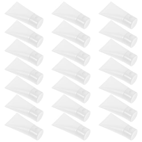 PENIKOKO 50 Stück Reise Kosmetikbehälter Weiße Nachfüllbare Kunststoff Tuben mit Auslaufsicherem Klappverschluss für Gesichtsreinigung Handcreme Make-up Pflege Praktische Reisegröße von PENIKOKO