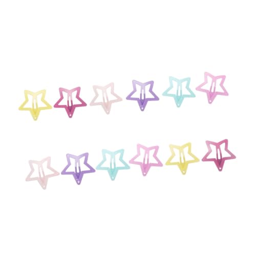 PENIKOKO 6 Paar Bunte Stern Haarspangen für Mädchen Umweltfreundliche Haarklammern Farbenfrohe Haarschmuck Geeignet für Geburtstag Weihnachten Party und Alltag Perfektes für Teens von PENIKOKO