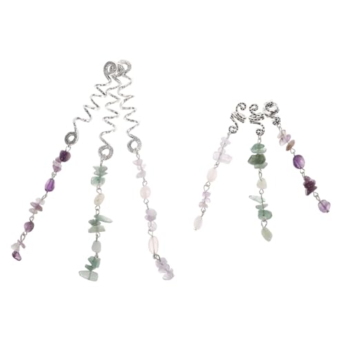 PENIKOKO 6 Stück Haarseilshaarclip Dreadlock -Schmuck Haare geflochten Ringe Haarperlen für Zöpfe Rave-Haar-Accessoires Haarschmuck für Damen Perlen für Haare Zinklegierung von PENIKOKO