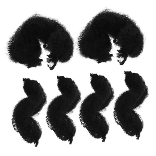 PENIKOKO 6 Stück Teiliges Afro Kunsthaar Synthetische Lockige Haarverlängerungen für Flechten Wellige Perücke für Damen Hautfreundlich und Langlebig von PENIKOKO