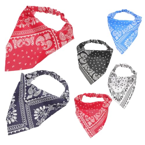 PENIKOKO 6 Stück Teiliges Elastische Dreieckstuch Haarbandanas für Damen Leichte Formbare Kopftücher in Farben Modische Haarschals für Alltag Party Fotos Vielseitig Kombinierbar von PENIKOKO
