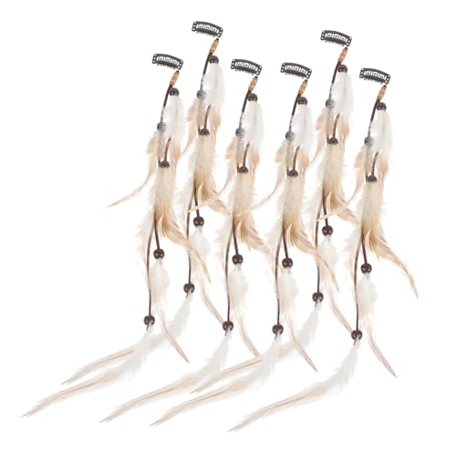 PENIKOKO 6 Stück Teiliges Ethnische Haarclip Extensions für Frauen Clip in Dreadlocks Haarverlängerungen Modischer Haarschmuck für Festival Cosplay Alltag und Party von PENIKOKO