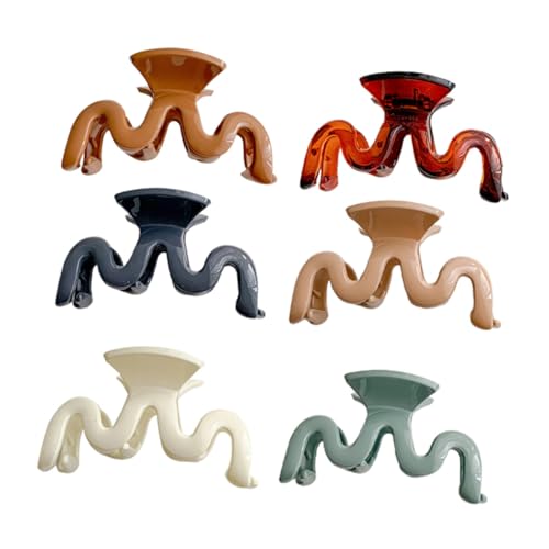 PENIKOKO 6 Stück Teiliges Große Haarklammern für Frauen Wellige Haarspangen mit Rutschfestem Griff Bunte Haarklammern für Sicheres Styling bei Alltag Reisen und Besonderen Anlässen von PENIKOKO