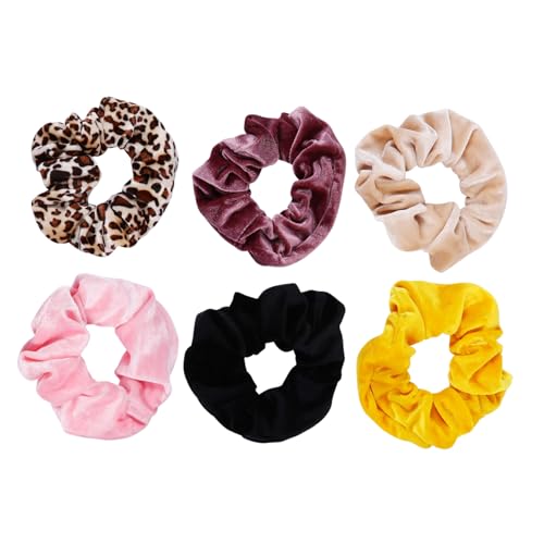 PENIKOKO 6 Stück Teiliges Große Samtige Haargummis für Damen und Mädchen Elastische Dicke Haarschleifen mit Starker Dehnbarkeit Weiche Stoffbänder in Verschiedenen Farben Schonend für Haar von PENIKOKO