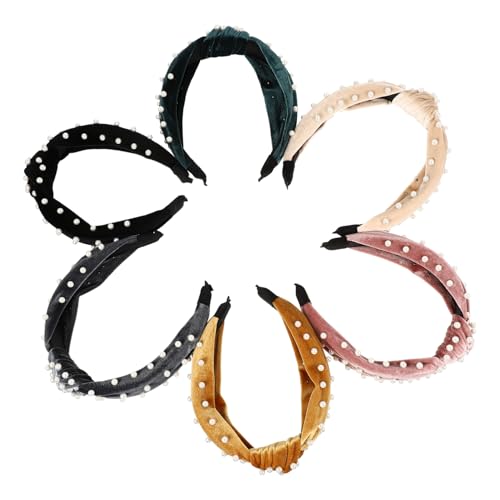 PENIKOKO 6 Stück Teiliges Kunststoff perlen knotenhaarbänder Modische Haarschmuck für Frauen und Mädchen Vielseitig für Make up Hautpflege Party und Alltag Bequem und Elegant in Sechs von PENIKOKO