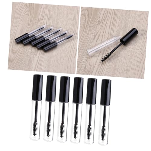 PENIKOKO 6 Stück Teiliges Leere Wimperntusche Tuben mit Schwarzem Deckel Nachfüllbare Mascara Behälter für Wimperncreme Transparentes Kosmetikfläschchen für Reisen und DIY Makeup von PENIKOKO