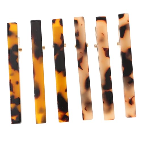 PENIKOKO 6 Stück Teiliges Leopard Print Acetat Haarspangen für Dickes Haar Rutschfeste Flache Haarklammern Damen Styling Zubehör Leichte Langlebige Clips für Frauen und Mädchen von PENIKOKO