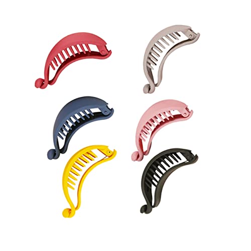 PENIKOKO 6 Stück Teiliges Matte Candy Farbige Bananen Haarclips für Damen Leichte Rutschfeste Haarklammern zum Fixieren von Pferdeschwanz und Dutt Vielseitig für Feines und Dünnes Haar von PENIKOKO