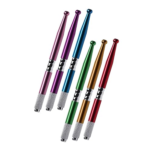 PENIKOKO 6 Stück Teiliges Microblading Augenbrauenstift Langlebige Manuelle Tätowierstifte aus Edelstahl Rutschfeste Handhabung für Präzises Make Up Geeignet für Designer und Tattoo von PENIKOKO