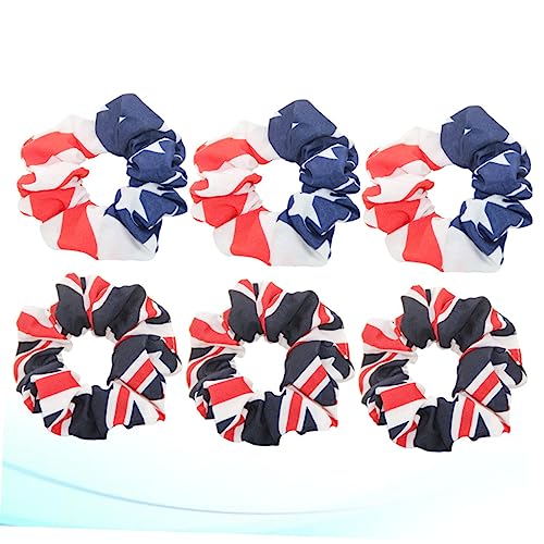PENIKOKO 6 Stück Teiliges Ponytail Holder Haarkreise mit Nationalflaggen Muster Elastische Stoff Haarbänder für Damen Modisch und Robust Geeignet für Dünnes und Dickes Haar Vielseitiger von PENIKOKO