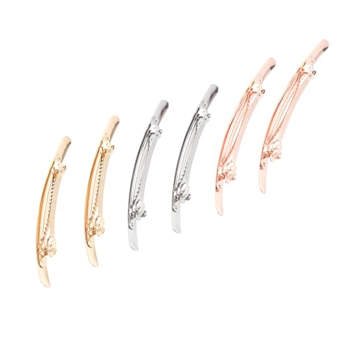 PENIKOKO 6stücke Haarspangen Für Mädchen Und Frauen Schmal Und Lang Glatte Oberfläche Haarschmuck in Gold Gebürstet Silber Gebürstet Und Roségold von PENIKOKO