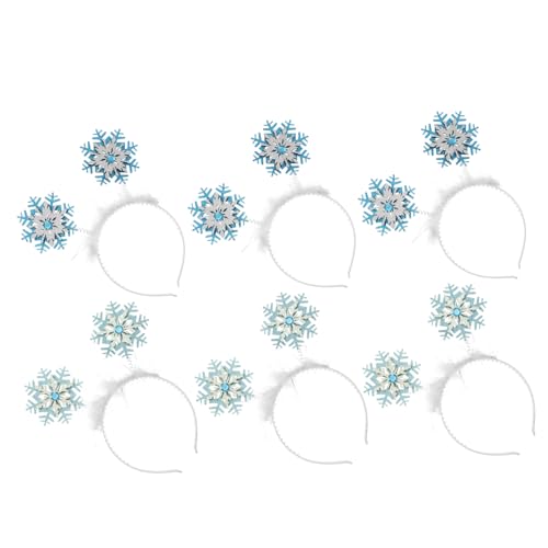 PENIKOKO 6 Stück Teiliges Schneeflocken Haarband mit Glitzerpuder Haarschmuck für Handgefertigtes Weihnachts Accessoire zur Festlichen Party und Cosplay von PENIKOKO