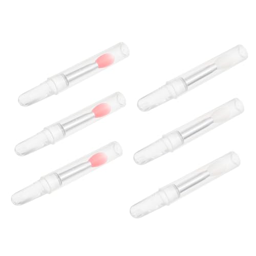 PENIKOKO 6 Stück Teiliges Silikon Lippenpinsel mit Deckel Hautfreundlich Präzise Applikation für Lippenmaske und Lidschatten Transparent und Rot für Make Up Anfänger und Profis von PENIKOKO