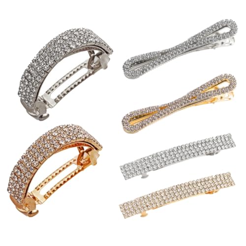PENIKOKO 6 Stück Teiliges Strass Haarclip Leichte Haarklammern Robuste Ponytail Halter Vielseitig Einsetzbar für Damen und Mädchen Haarspangen für Alltag und Besondere Anlässe von PENIKOKO