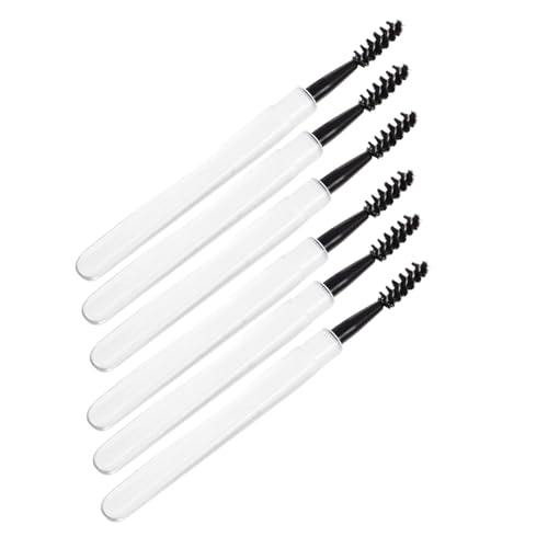 PENIKOKO 6 Stück Teiliges Wimpern und Augenbrauenbürsten mit Kappe Wiederverwendbare Mascara Applikatoren aus Kunststoff und Synthetikfasern Tragbar für Natürliches Makeup Styling von PENIKOKO