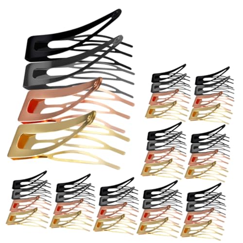 PENIKOKO 60 Stück Teiliges Metall Haarklammern Snap Hair Clips Hautfreundlich Komfortabel für Frauen Mädchen Schwarz Roségold Glänzend Gold für Alltag und Fest von PENIKOKO