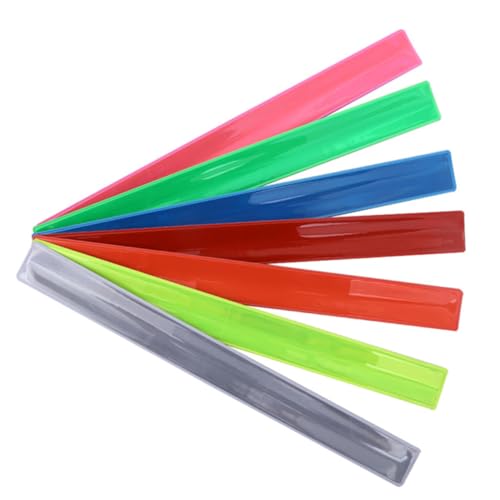 PENIKOKO 7 Stück Teiliges Fluoreszierendes Pvc schnapparmband mit Reflektierendem Plüschrand Kinderfreundliches Hautfreundliches Flexibles Partyarmband Leuchtendes Zufällige Farbe von PENIKOKO