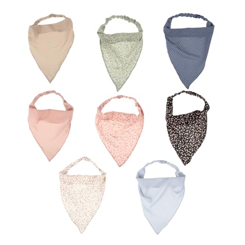 PENIKOKO 8 Stück Teiliges Elastisches Haarband Damen und Mädchen Dreieckiges Kopftuch mit Floralem Muster Atmungsaktiv Vielseitig für Alltag Party Reise Make Up Komfortabel und Flexibel von PENIKOKO