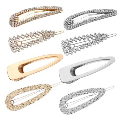 PENIKOKO 8 Stück Teiliges Haarklammern mit Funkelnden Kristallsteinen Stilvolle Haarschmuck haarspangen für Mädchen und Frauen Vielseitig Kombinierbar Rutschfest für Dünnes Haar und von PENIKOKO