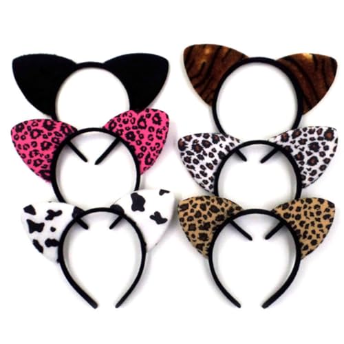 PENIKOKO 8 Stück Teiliges Katzenohren Haarreif Leichtes nicht Verblassendes Stoffmaterial Niedliches Tierohren Design Lustiges Party Kostüm Zubehör für Mädchen und Damen für Karneval und PENIKOKO 8 Stück Teiliges Katzenohren Haarreif Leichtes nicht Verblassendes Stoffmaterial Niedliches Tierohren Design Lustiges Party Kostüm Zubehör für Mädchen und Damen für Karneval und von PENIKOKO