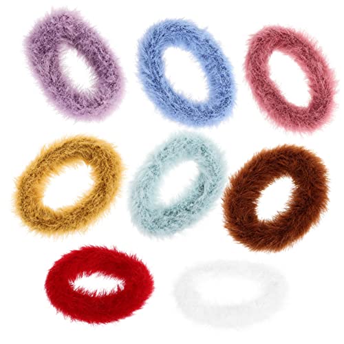 PENIKOKO 8 Stück Teiliges Kleine Bunte Haargummis aus Weichem Plüsch Elastische Zopfgummis für Kleinkinder Sanfter für Ponytails Niedliche Haarschmuck Accessoires für Mädchen von PENIKOKO