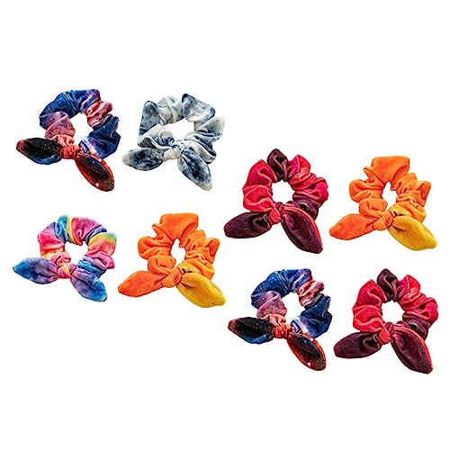 PENIKOKO 8stücke Stoff Haargummis Für Damen Und Mädchen Elastische Pferdeschwanzhalter Haarreifen Als Ornament Für Party Und Alltag von PENIKOKO