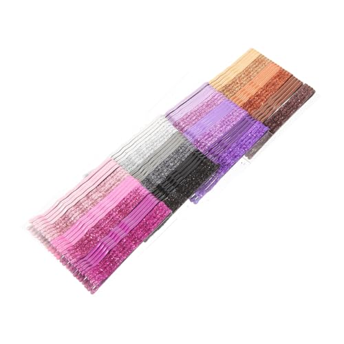 PENIKOKO 96 Stück Teiliges Glitzer Pulver Haarspangen Bunte Metall Bobby Pins mit Wellenlack Langlebig und Robust Farbenfrohe Haarklammern für Damen zum Styling und Fixieren der Haare von PENIKOKO