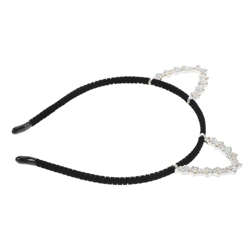 PENIKOKO Alloy Strass Katzenohren Haarreif Damen Glitzer Party Haarband Halloween Weihnachten Modisch Leicht Angenehm Vielseitig für Fest Hochzeit Geburtstag von PENIKOKO